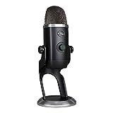 Blue Yeti X Professional USB Condenser Microphone for PC, Mac, Gaming, Recording, Streaming, Podcasting on PC, Desktop Mic with High-Res Metering, LED Lighting, Blue VO!CE Effects - Black