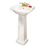 Cloakroom 19' Small Pedestal Bathroom Sink White Grade A Porcelain With Overflow And Pre-Drilled Centerset Faucet Holes Renovators Supply Manufacturing