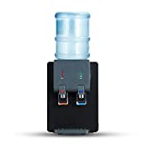 ACCVI Premium Countertop Water Cooler Dispenser, Holds 3 or 5 Gallon Jug, Top Loading, Hot and Cold Water, Child Safety Lock, Compact Design Ideal For Homes, Kitchens, Offices, Dorms, Black