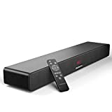 Sound Bar Wooden MEREDO Soundbar for TV with Built-in Subwoofer 150W 2.1CH with HDMI ARC/Bluetooth 5.0/Optical/AUX 5 EQ Modes Deep Bass 3D Surround Sound for Home Theater-Slim 28Inch (Deep Black)