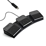 Foot Pedal PC USB Triple Foot Switch Programmable Computer Keyboard Shortcut Key Customized Combination Key One Key Move for Video Game Office Equiment Control HID (Mechanical Switch)
