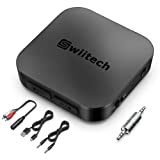 Swiitech Bluetooth Transmitter Receiver, 2-in-1 Bluetooth AUX Adapter, V5.0 Bluetooth Adapter for TV/Car/Speaker/Home Stereo/PC, Pairs 2 Devices Simultaneously, aptX Low Latency (TR-01)