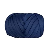 ElmackPlus Chunky Yarn for Arm Knitting Blanket, 2.2lbs Super Thick Chunky Vegan Cotton Yarn for Handmade DIY with Machine Washable, Use for Pillow, Bed, and Ideal for Blanket (Navy Blue)