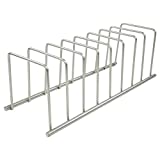 Spectrum Diversified Euro Kitchen Organizer for Plates, Cutting Boards, Bakeware Cooling Racks, Pots & Pans, Serving Trays, Reusable Containers, and Lids, 13.5' x 4.5' x 4.25', Satin Nickel
