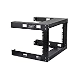 RIVECO 6U 19' Wall Mount Network Rack – 17.7' Deep 2 Post Shelf Open Frame Cabinet Easy Assembly Firm Constructed for Internet/Server/AV/Home Equipment/Patch Panel Heavy Duty Light Weight, Black