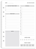 A5 To Do List Refill Paper, Undated Daily Schedule, Day Priorities, Notes and Water Tracker, 6-Hole Punches, 5.82'x8.26'