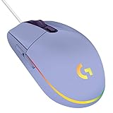 Logitech G203 Wired Gaming Mouse, 8,000 DPI, Rainbow Optical Effect LIGHTSYNC RGB, 6 Programmable Buttons, On-Board Memory, Screen Mapping, PC/Mac Computer and Laptop Compatible - Lilac