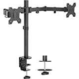 VIVO Dual Monitor Desk Mount, Heavy Duty Fully Adjustable Stand, Fits 2 LCD LED Screens up to 30 inches, Black, STAND-V002