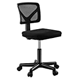 Ergonomic Home Office Desk Chair, Adjustable Armless Computer Chair with Lumbar Support, Small Mesh Task Chair with Backrest Swivel Rolling for Study, Office, Conference Room