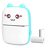 Mini Printer Inkless Pocket Label Printer, Lychee Instant Photo Printer with 2 Rolls Thermal Paper, Compatible with iOS Android Phone for Travel List, Study Note, Work Memo (Green)