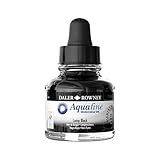 Daler-Rowney Aquafine Watercolor Ink Lamp Black 29.5ml - Versatile Liquid Watercolor Ink for Artists and Students - Use with Paint Brushes, Technical Pens, Airbrushes, and Paint Markers