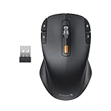 Wireless Macro Mouse, ProtoArc EM12 2.4G Ergonomic Mouse with 8 Programmable Buttons, Type-C Rechargeable Mouse, 2400 DPI, Symmetrical Computer Mouse for Laptop PC Mac, for Right & Left Hand Black
