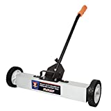 NEIKO 53416A 24” Rolling Magnetic Sweeper with Wheels, 30 Pound Capacity, Adjustable Handle & Floor Magnet Clearance Height, Metal Pick Up and Nail Magnet, Floor Sweeper for Construction, Shop, Etc.
