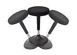 Wobble Stool Standing Desk Chair Ergonomic Tall Adjustable Height sit Stand-up Office Balance Drafting bar swiveling Leaning Perch Perching high swivels 360 Computer Adults Kids Active Sitting Black