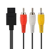 N64 AV Cable, Audio Video Cable Compatible with Nintendo 64/N64/Gamecube/NGC/SNES TV Games, 1.8M/6FT Composite 3 RCA Gold-Plated TV HDTV Display