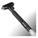 SINSEN Automotive Escape Tool, Window Breaker Seatbelt Cutter, Car Flashlight Safety Hammer, Emergency Kit Self Defense Accessories, Multifunction 4-in-1 Auto Tactical Gear, Rechargeable Powered Led