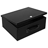 Dalmbox Portable Fire Safe Box with Key Lock, Fire Resistant Metal Lock Box for Documents, Security Strong Storage Box Safety Deposit Box for Home, Outside, Car, XL Large,12.8”x 10.6”x 4.9'', Black