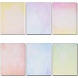 120 Pack Water Color Stationery Paper Set 6 Watercolor Designs Double Sided 8.5'X 11' Decorative Letter Sheets for Writing Calligraphy, Printing, Scrapbook Crafts, Letterhead, Certificate & Invitation