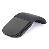 Bluetooth Arc Touch Mouse, WUDEMWWFE Portable Wireless Foldable Mouse Without USB Nano Receiver, Ergonomic Mini Optical Computer Mice for Notebook Laptop Tablet Smart Phone (Black)