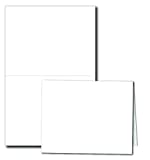 Heavyweight Blank White A2 Folded Note Cards - 4.25' x 5.5' - Greeting Cards for Card Making - Thick 80lb Stock - Inkjet / Laser Printer Compatible (100 Cards)