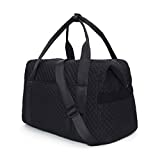 Weekender Bags for Women, BAGSMART Gym Bag with Yoga Mat, Travel Duffle Bag Large Overnight Bag for Travel Essentials, Black