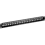 TRENDnet 24-Port Blank Keystone 1U Patch Panel, TC-KP24, 1U 19' Metal Rackmount Housing, Recommended w/ TC-K25C6 & TC-K50C6 Cat6 Keystone Jacks (sold separately)