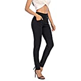 neezeelee Dress Pants for Women Comfort High Waist Skinny Stretch Slim Fit Leg Easy into Pull on Ponte Pants for Work (Black, 14 (XXX-Large))