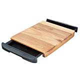 Glad Acacia Wood Cutting Board with Slide Out Trays | Catches Food and Waste | Solid Wooden Butcher Block with Removable Drawers | Kitchen Cooking Supplies