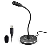 CMTECK USB Computer Microphone G009, Noise-Cancelling Recording Desktop Mic for PC/Laptop for Online Chatting, Home Studio, Podcasting, Gaming, Skype, YouTube with Mute Function(Windows/Mac)