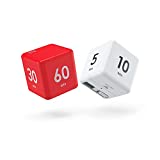 Minthouz Cube Timer, 2 Pieces Kitchen Timer 2.6 Inch Gravity Sensor Flip Digital Timer for Time Management and Countdown Settings, 1 3 5 10 Minutes and 15 20 30 60 Minutes Timer for Kids.