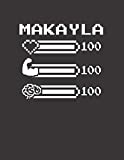 MAKAYLA: Pixel Retro Game 8 Bit Design Blank Composition Notebook College Ruled, Name Personalized for Girls & Women. Gaming Desk Stuff for Gamer ... Gift. Birthday & Christmas Gift for Women.