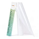 HTVRONT Clear HTV Vinyl for Sublimation - 12' X 5FT Upgraded Matte Sublimation Vinyl - Wash Durable Clear Dye Sub HTV for Light-Colored Cotton Fabric