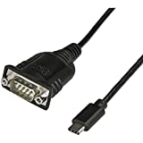 StarTech.com USB C to Serial Adapter Cable 16' (40cm) - USB Type C to RS232 (DB9) Converter Cable - USB-C Serial Cable for PLCs, Scanners, Printers - Male/Male - Windows/Mac/Linux (ICUSB232C)
