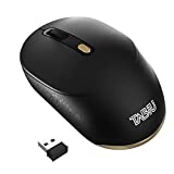 Wireless Computer Mouse - Ergonomic Shape for Right or Left Hand Use, 2.4G Noiseless Mouse with USB Receiver - Portable Computer Mice for PC (Black Gold)