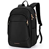 Laptop Backpack, LIGHT FLIGHT 15.6 Inch Travel Backpack for Women Men, College School Bookbags with USB Charging Hole, Large Capacity Computer Backpacks for Work Business, Black
