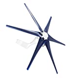 800W Windmill Turbines Generator Small 6 Blade Wind Industrial Machinery Equipment for Marine Home Charging (Blue 24V)