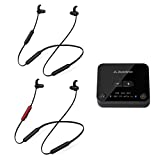 Avantree HT41866 Wireless Earbuds for TV Listening (Set of 2) with Bluetooth Transmitter, Individual Volume Control, 20Hrs Neckband Headphones, Plug & Play, No Audio Delay