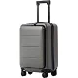 COOLIFE Luggage Suitcase Piece Set Carry On ABS+PC Spinner Trolley with pocket Compartmnet Weekend Bag (Titanium gray, 20in(carry on))