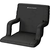 Home-Complete Wide Stadium Seat Chair Bleacher Cushion with Padded Back Support, Black, Regular (HC-3001)