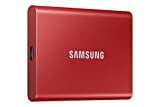 SAMSUNG T7 1TB, Portable SSD, up to 1050MB/s, USB 3.2 Gen2 + 2mo Adobe CC Photography, Gaming, Students & Professionals, External Solid State Drive (MU-PC1T0R/AM), Red