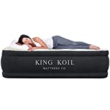 King Koil Luxury California King Air Mattress with Built-in Pump for Home, Camping & Guests - 20” King Size Inflatable Airbed Luxury Double High Adjustable Blow Up Mattress, Durable Waterproof