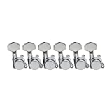 Musiclily Pro 6 inline Locking String Tuning Pegs Machines Heads Set for Fender Stratocaster Telecaster Electric Guitar, Chrome