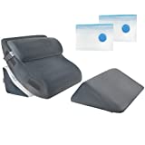 4 Pcs Orthopedic Bed Wedge Pillow Set – Post Surgery, Relaxing, Back & Adjustable Head Support Cushion – Triangle Memory Foam Pillow for Acid Reflux, Sleeping, Reading, Leg Elevation, Snoring (Grey)