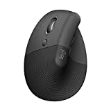 Logitech Lift Left Vertical Ergonomic Mouse, Left-handed, Wireless, Bluetooth or Logi Bolt USB, Quiet clicks, 4 buttons, compatible with Windows/macOS/iPadOS, Laptop, PC - Graphite