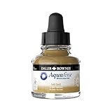 Daler-Rowney Aquafine Watercolor Ink Gold Imit 29.5ml - Versatile Liquid Watercolor Ink for Artists and Students - Use with Paint Brushes, Technical Pens, Airbrushes, and Paint Markers