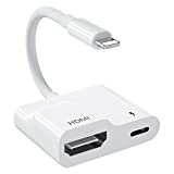 HDMI Adapter for iPhone to TV, 1080P Digital AV Adapter for iPhone,HD Video HDMI Sync Screen Converter,Support HD TV/Projector/Monitor [No Need Power]…