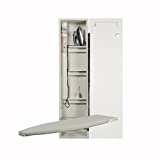 Iron-A-Way Built-In Ironing Center with 46 Inch Swiveling Ironing Board, Electrical System, Hot Iron Storage and Flat White Door-AE46FWU