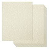 96 Pack Vintage Fancy Stationery Paper, Textured, Printer Friendly for Resumes, Awards , Diplomas (Ivory, 8.5 x 11)
