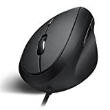 Perixx PERIMICE-519 Wired Ergonomic Vertical Mouse - Portable Small Design - 105x67x58 mm - Right Handed Black