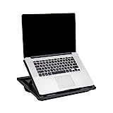 Mind Reader LTADJUST-BLK Adjustable Portable 8 Position Lap Top Desk with Built in Cushions, Black